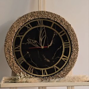 ساعت لوکس کریستالی مشکی طلایی