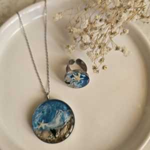 ست انگشتر و گردنبند دریا